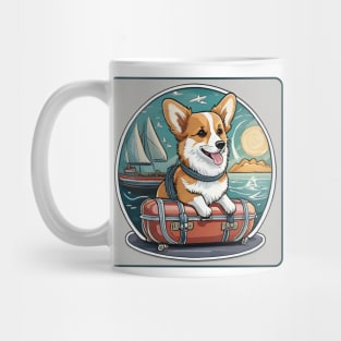 Retro Vintage Travel Hiking Corgi-Adventurer Mug